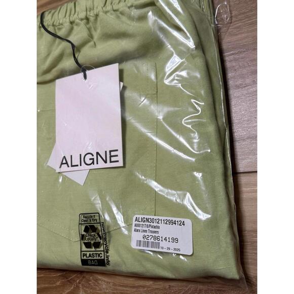 NWT! ALIGNE Alara Linen Trousers in Pistachio Size 6 - Picture 3 of 5